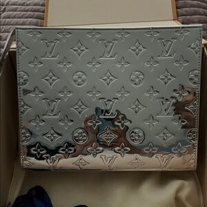 Louis Vuitton Silver Embossed Clutch